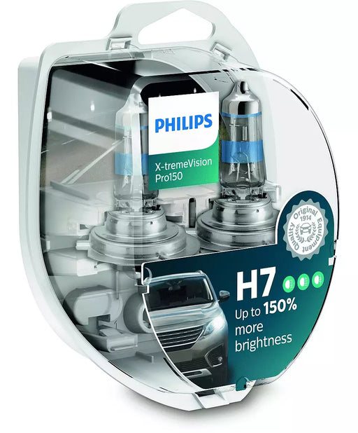 Philips X-tremeVision PRO150 H7 150% (lyspæresett) - Arbeidslys.no