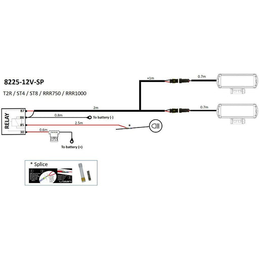 Lazer Dobbel Ledningsnett med bryter, styrestrøms og posisjonslys ledning - Arbeidslysno
