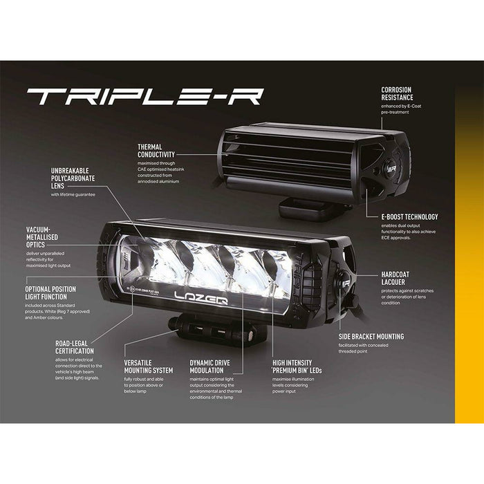 LAZER ekstralys TRIPLE-R 850 ELITE LED bar spesifikasjoner